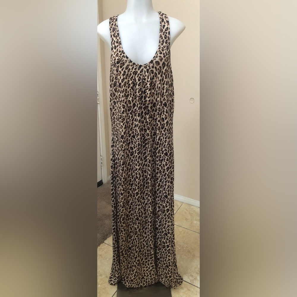 Brown and Black A-Line Maxi Dress for Night Out
